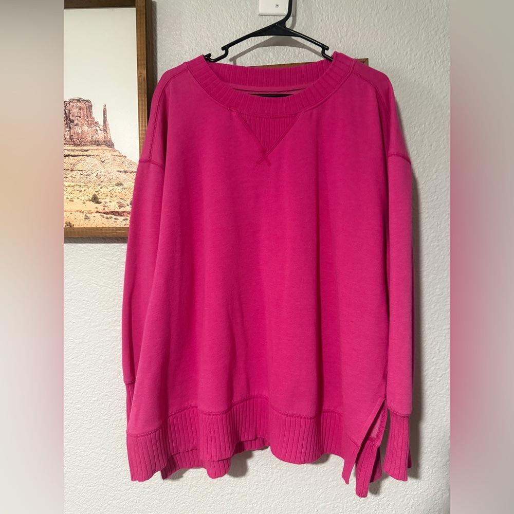 Maurices WillowSoft Crewneck Sweatshirt Bright Pink | Women’s 2X